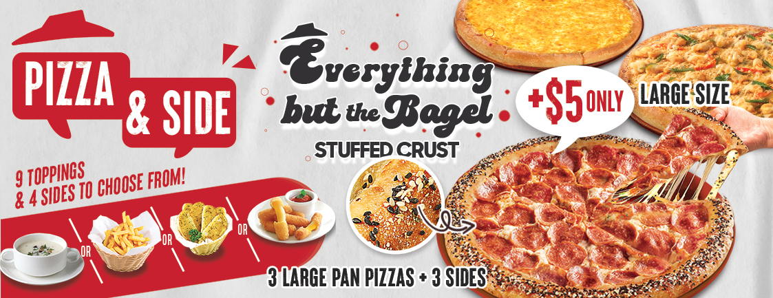Pizza & Side – Large 3 + 3 Deal